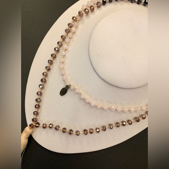 Zacasha three colour crystal bead tassel necklace - Picture 2 of 7